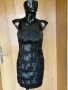 Черна къса рокля бюстие с катарами С, снимка 1 - Рокли - 23142949