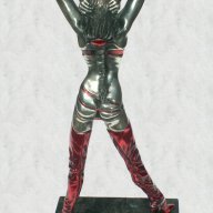 Стриптизьорка - скулптура, пластика върху мраморна основа, цветна , снимка 3 - Статуетки - 11620454