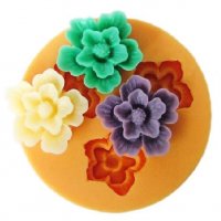 троен цвят цвете 3 цветя силиконов молд за фондан украса торта декорация мъфини, снимка 1 - Форми - 14908648