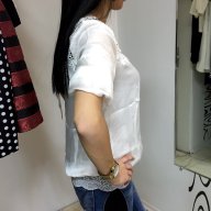 Дамска Блуза с дантела, снимка 2 - Тениски - 9985425
