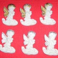 гипсови фигурки ангелчета частично оцветени, снимка 1 - Подаръци за кръщене - 12429779