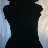 Черна блуза Кевело М размер с поло яка, снимка 1 - Тениски - 11186163