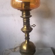 стара нощна лампа от месинг, снимка 1 - Настолни лампи - 17990041