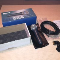 shure beta sm58s микрофон с кабел и кеис и стоика-от швеицария, снимка 1 - Микрофони - 20374213