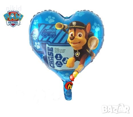 Чейс Сърце от Пес Патрул Paw Pes Patrol фолио фолиев балон хелий или въздух парти, снимка 1
