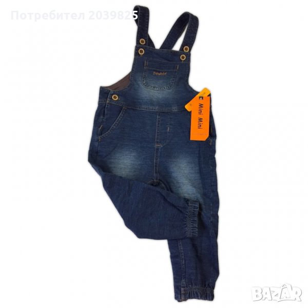 Дънки, Дънков гащеризон, Детски гащеризон, Син, Деним, Бебе момиче, Бебе Момче, 3-18 месеца, снимка 1