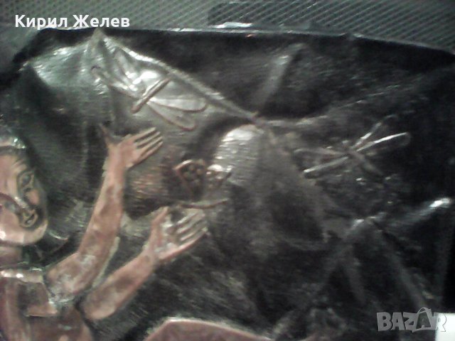 Медна картина детенце с кученце на поляна , снимка 5 - Антикварни и старинни предмети - 23752851