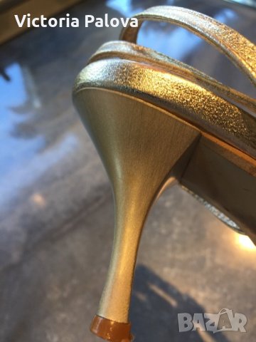 Златисти кожени сандали ROLLINI, снимка 10 - Сандали - 25194213