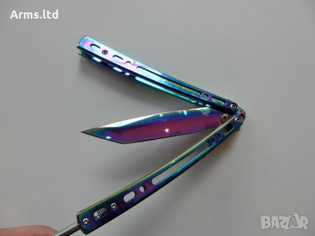 Нож тип пеперуда в преливащо, снимка 1 - Ножове - 22076383