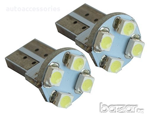 LED крушка Диодна T10 4-SMD LED Bulbs-Xenon White