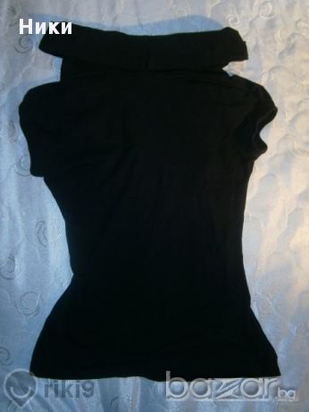 Черна блуза Кевело М размер с поло яка, снимка 1