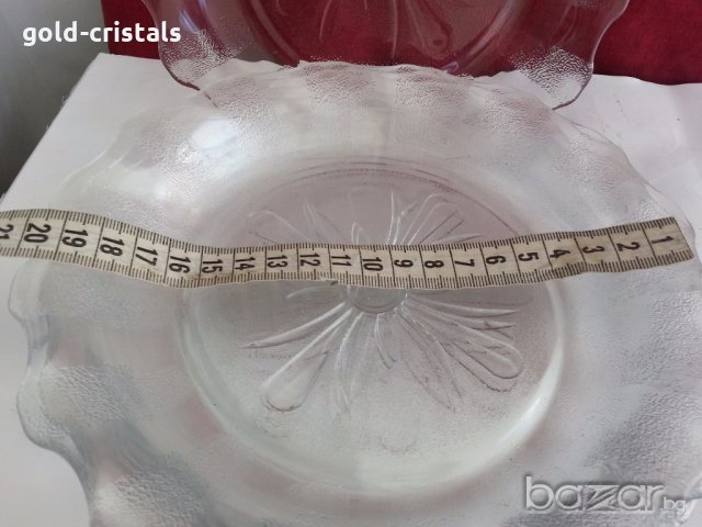  Ретро стъклени десертни чинии , снимка 2 - Антикварни и старинни предмети - 19293183