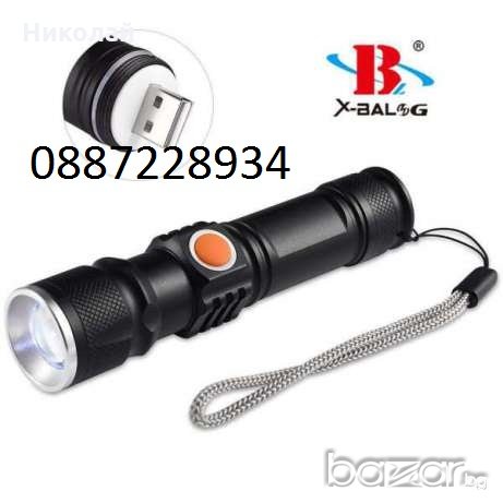 Мини Фенер XM-L T6 с презареждане през USB, снимка 1