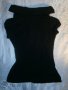 Черна блуза Кевело М размер с поло яка, снимка 1 - Тениски - 11186163