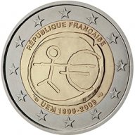 2 Евро монети (възпоменателни) емитирани 2009г (10г. на Икономически и Паричен съюз), снимка 9 - Нумизматика и бонистика - 15990617