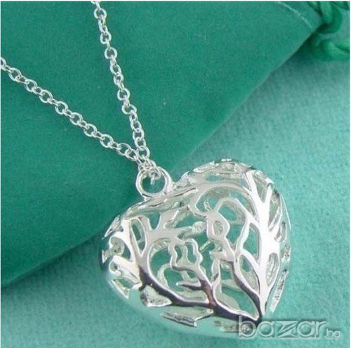 СРЕБЪРНО СЪРЦЕ.Синджир с голяма висулка, снимка 1