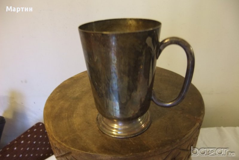 Стара масивна посребрена - Халба (00964), снимка 1