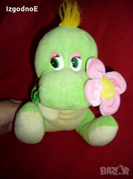 Нова плюшена играчка - динозавърче с цвете, снимка 1