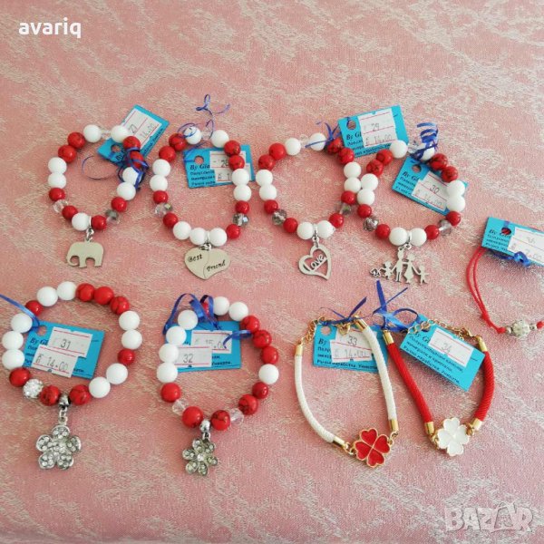 Намалени от14лв-Мартеници с естествени камъни и висулка. Мартеница , снимка 1