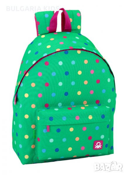 Оригинална Раница BENETTON 42см. - Зелена., снимка 1