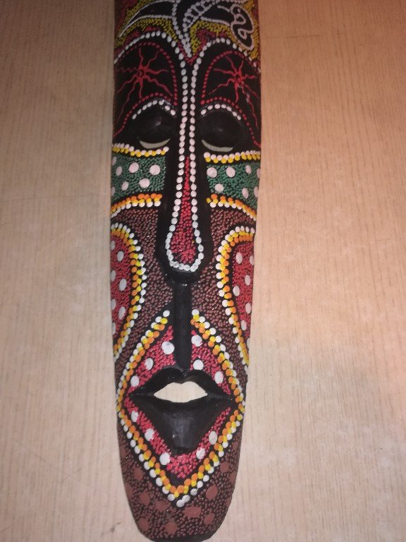 голяма цветна маска за стена-80х17х8см-дървена с релеф в Колекции в гр.  Видин - ID21007869 — Bazar.bg