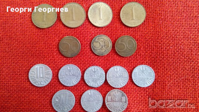 Австрийски монети, 15 броя, емисии от 1962г. до 1993г., много запазени, снимка 1 - Нумизматика и бонистика - 17128420