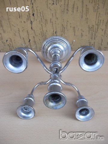 Свещник бронзов за 5 бр. свещи - 1,720 кг., снимка 4 - Други ценни предмети - 19341866