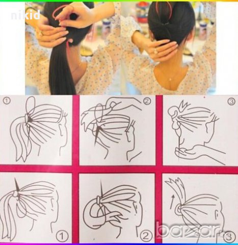 аксесоар за коса за прически кок 2 игли игла , снимка 3 - Аксесоари за коса - 12704752