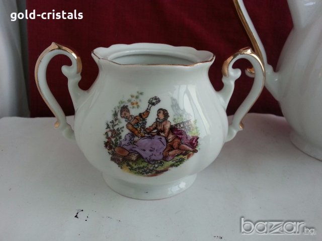  фин порцелан чаши за кафе чайник захарница латиера zajecar, снимка 8 - Антикварни и старинни предмети - 20188820