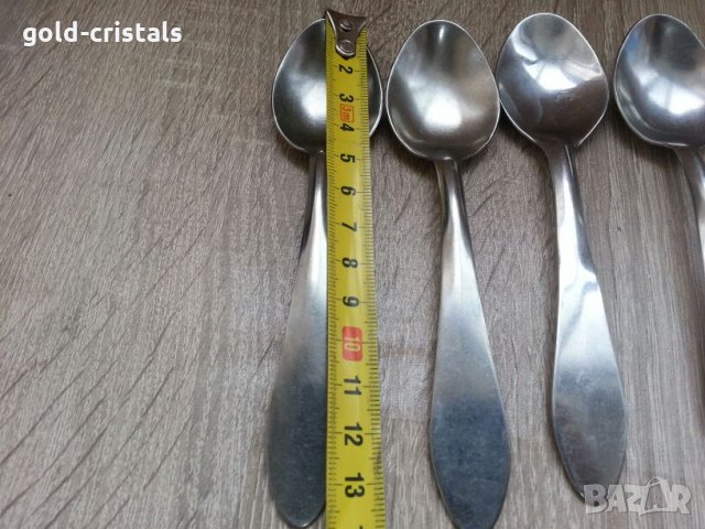 Български чаени лъжици хром, снимка 2 - Антикварни и старинни предмети - 22642000