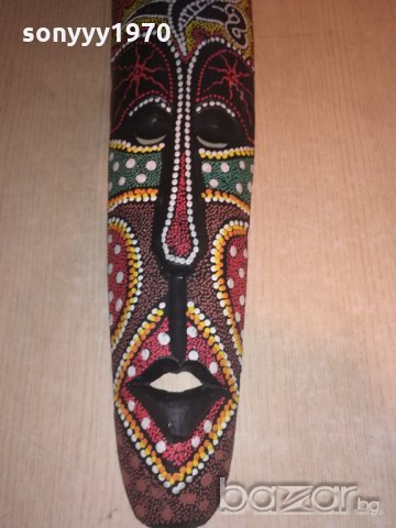 поръчана-голяма цветна маска за стена-80х17х8см-дървена с релеф, снимка 7 - Колекции - 21007869
