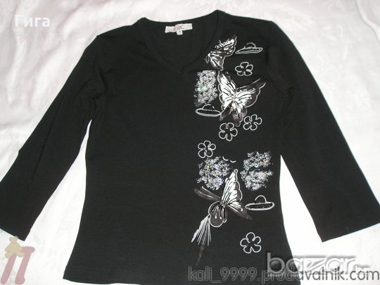 Блузка с бродерия с 3/4 ръкави, снимка 2 - Блузи с дълъг ръкав и пуловери - 18539426
