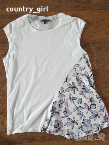 Tommy Hilfiger Top asimmetrico Snow White / Hatty Prt - страхотен дамски потник, снимка 3 - Потници - 26018850