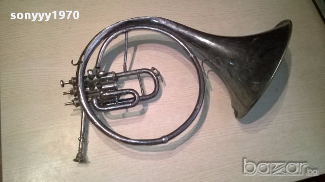 АНТИК-ретро колекция-Тромбон 65/35см-сребро-внос швеицария, снимка 5 - Духови инструменти - 15002831
