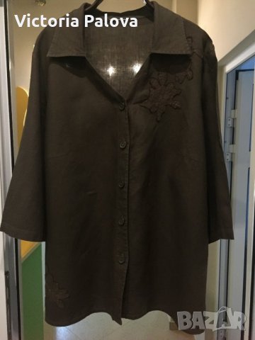 🇩🇪 Блуза стил бохо,лен,Германия, снимка 5 - Ризи - 24690591