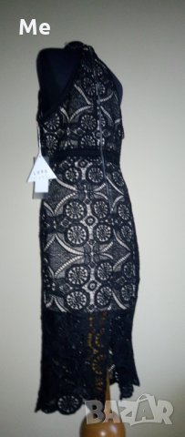 Love Triangle  нова рокля черна мека дантела, М, снимка 4 - Рокли - 24932149