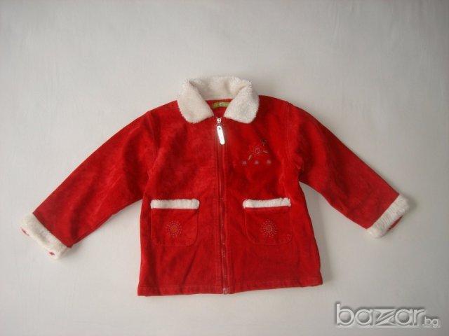 Красиво червено палто за момиче ,104 см.  , снимка 2 - Детски якета и елеци - 16390667