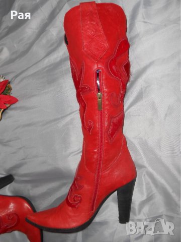 Елегантни ботуши Fiorelli червени кожа и кожа  от пони , снимка 8 - Дамски ботуши - 23847697