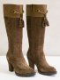 Дамски велурени кафяви ботуши марка Sienna , снимка 1 - Дамски ботуши - 22361175