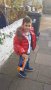 Детско яке moncler червено с естествена лисица, снимка 1 - Детски якета и елеци - 16219370