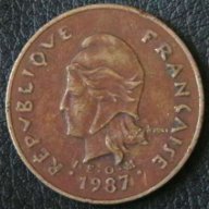 100 франка 1987, Френска Полинезия, снимка 2 - Нумизматика и бонистика - 7549112