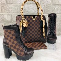 Дамски боти чанта и портмоне Louis Vuitton черно код181, снимка 1 - Дамски боти - 24321897