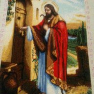 Гоблен"Исус чука на вратата", снимка 2 - Гоблени - 11440217