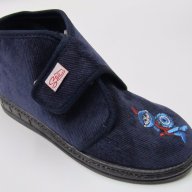 Български пантофи синьо кадифе, снимка 1 - Бебешки обувки - 17643787