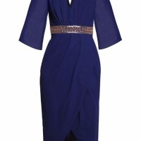 TFNC елегантна дамска рокля, нова, с етикет, тъмно синя, снимка 2 - Рокли - 18642348