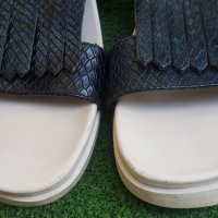 италиански чехли естествена кожа 37 размер стил Gucci, снимка 2 - Чехли - 25932710