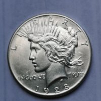 Rare ONE PEACE DOLLAR 1928 Philadelphia Mint UNC , снимка 5 - Нумизматика и бонистика - 26040868