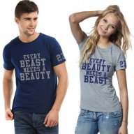 ЗА ВЛЮБЕНИ! BEAST & BEAUTY LOVE ТЕНИСКИ с номер ПО ИЗБОР! Или Поръчай с ТВОЯ ИДЕЯ, снимка 3 - Тениски - 12653535