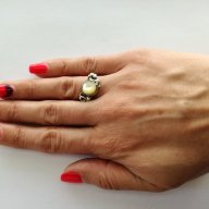 Сребърен авторски  пръстен със седеф - сребро проба 950, снимка 1 - Пръстени - 18572368