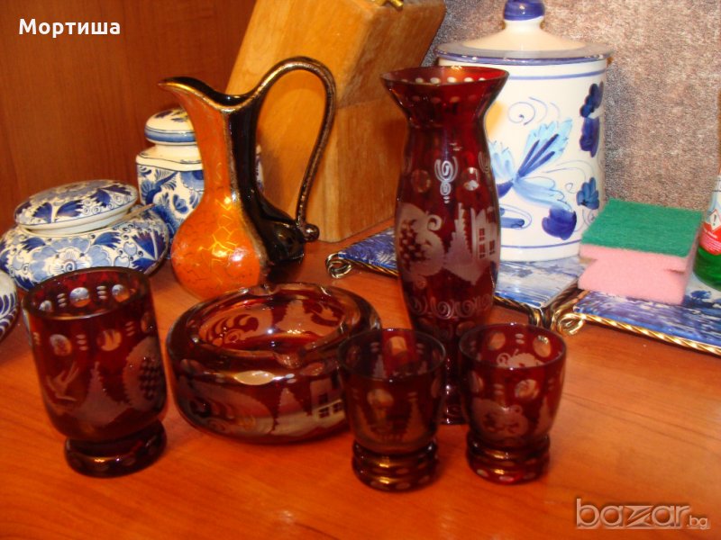  Кристален комплект рубин разпродажба , снимка 1